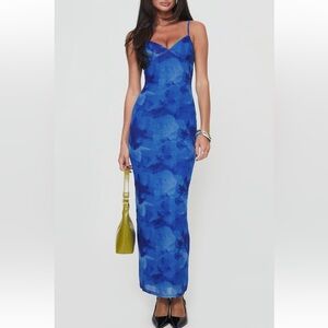 Princess Polly Blue Floral Slip Maxi Dress